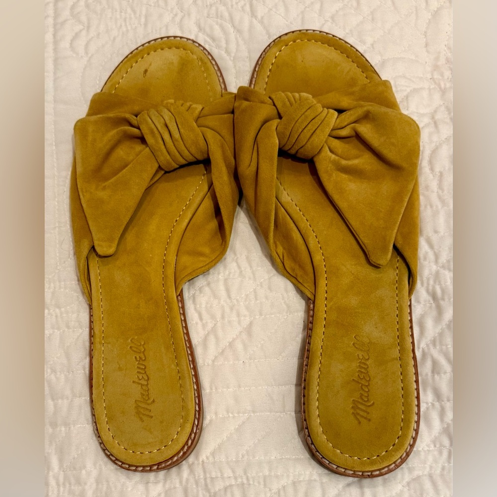 Madewell Suede Mustard Women's Slide Sandals Size 11